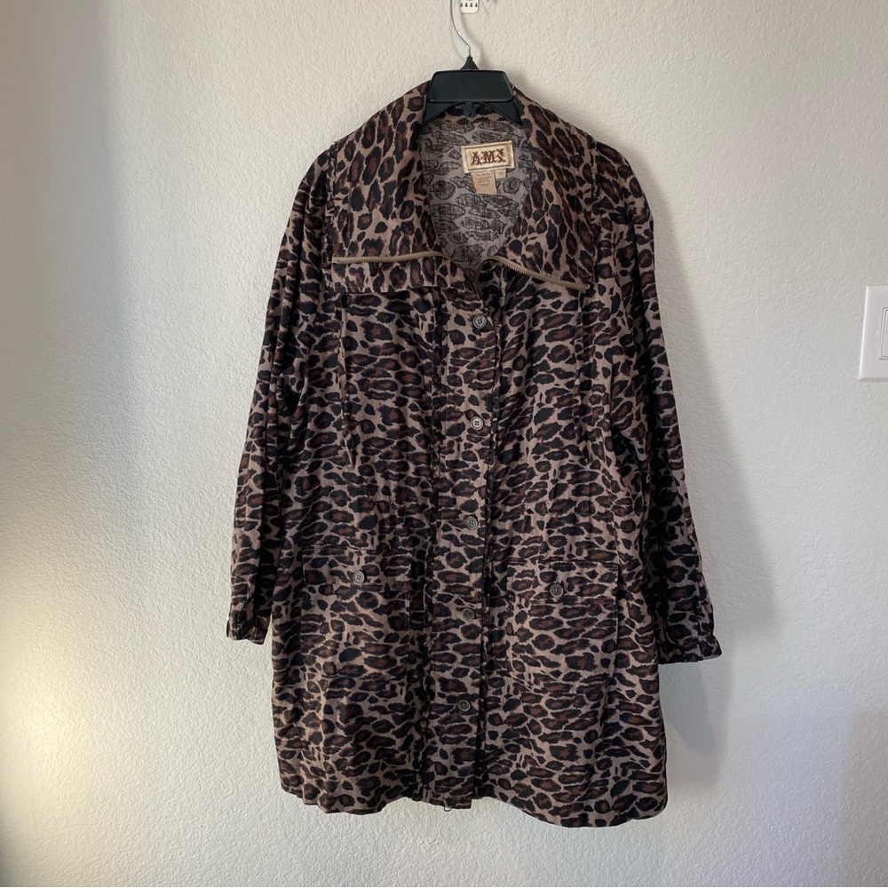 AMI Animal Print Utility Jacket Size 1X